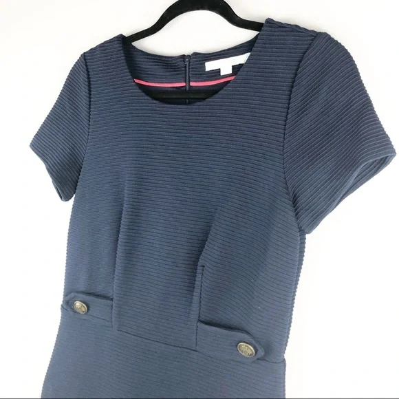 Boden Cordelia Ottoman Navy Ribbed Dress - Size 6 - Picture 3 of 8